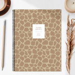 Persoonlijke Giraffe voor afdrukken van dieren 202 Planner<br><div class="desc">Deze planner heeft een trendy dierlijke printpatroon van bruine en bruine giraferspots. Pas het aan met jouw naam in de bruine sans serif doopvont en het jaar in bruine cursief in een witte rechthoek.</div>