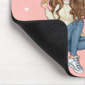 Persoonlijke Girl Boss Muismat met Hartjes (Hoek)