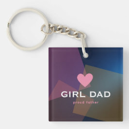Persoonlijke Girl Dad holografisch Sleutelhanger