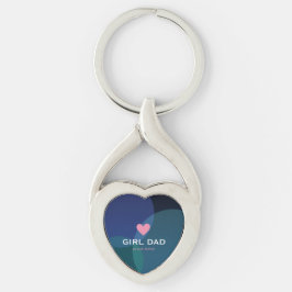 Persoonlijke Girl Dad holografisch Sleutelhanger