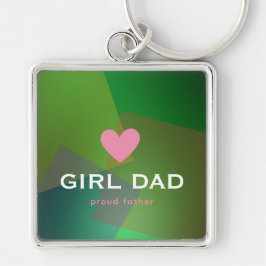 Persoonlijke Girl Dad holografisch Sleutelhanger