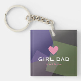Persoonlijke Girl Dad holografisch Sleutelhanger