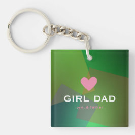 Persoonlijke Girl Dad holografisch Sleutelhanger