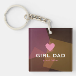 Persoonlijke Girl Dad holografisch Sleutelhanger