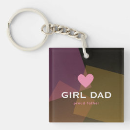 Persoonlijke Girl Dad holografisch Sleutelhanger