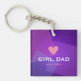 Persoonlijke Girl Dad holografisch Sleutelhanger