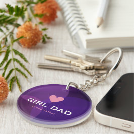 Persoonlijke Girl Dad holografisch Sleutelhanger