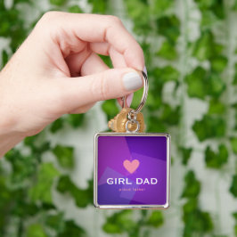 Persoonlijke Girl Dad holografisch Sleutelhanger