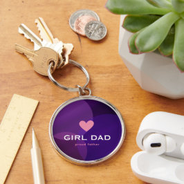 Persoonlijke Girl Dad holografisch Sleutelhanger