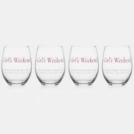 Persoonlijke 'Girls Weekend' Steeloose Wijnglas Se Zonder Voet