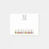 Persoonlijke Gitaar Muzikant Songwriter Monogram Post-it® Notes (Voorkant)