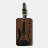 Persoonlijke gitaar-thema muziek bagagelabel (Voorkant verticaal)