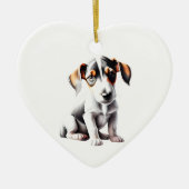 Persoonlijke Gladharige Fox Terrier Puppy Keramisch Ornament (Voorkant)
