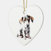 Persoonlijke Gladharige Fox Terrier Puppy Keramisch Ornament (Links)