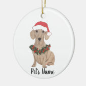 Persoonlijke gladharige rode Dachshund Kerst Keramisch Ornament (Links)