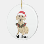Persoonlijke gladharige roomkleurige Dachshund Ker Keramisch Ornament (Links)