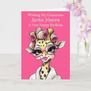 Persoonlijke Glam Giraffe Vouwbare Wenskaart Kaart