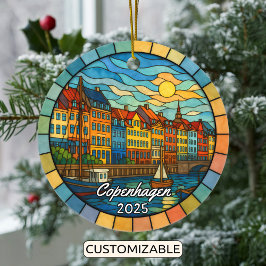 Persoonlijke Glas-in-Lood Kopenhagen Ornament