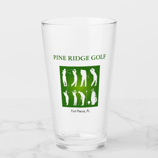 Persoonlijke glas tumbler met golfbaan (Voorkant)