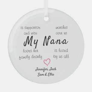 Persoonlijke glazen kerstbal oma glas ornament