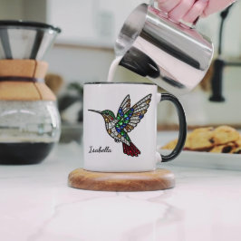 Persoonlijke glazen kolibrie koffiekop mok