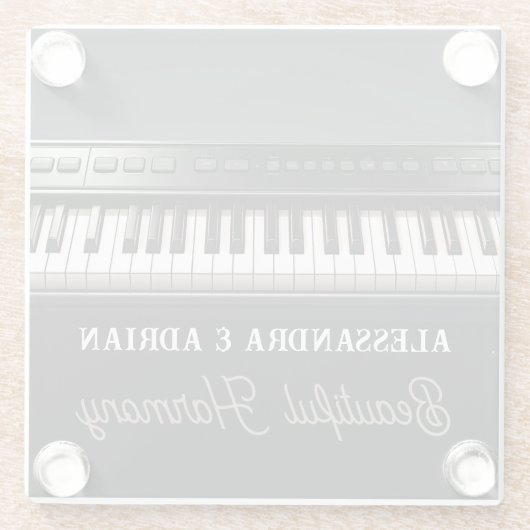 Persoonlijke glazen onderzetters voor pianotoetsen (Achterkant)