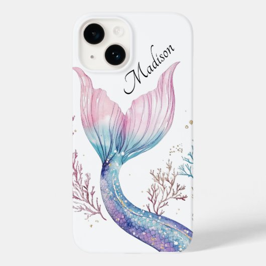 Persoonlijke glinsterende zeemeerminstaart telefoo Case-Mate iPhone case (Achterkant)