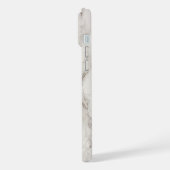Persoonlijke glinsterende zwarte en witte marmer iPhone hoesje (Linkerkant)