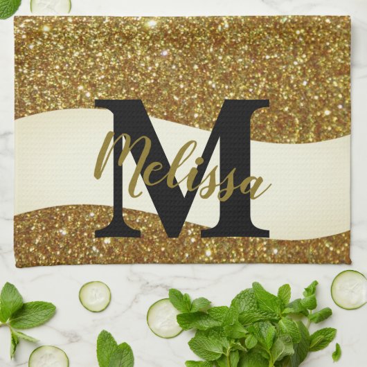Persoonlijke glitter theedoek (Gevouwen)