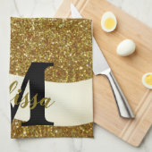 Persoonlijke glitter theedoek (Quarter Fold)
