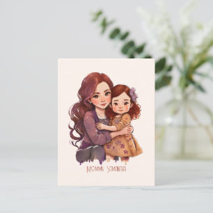Persoonlijke Glitterende Moeder en Dochter Briefkaart