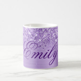 Persoonlijke Glitterige Lavendel Folie Koffiemok