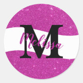 Persoonlijke glitters klassieke ronde sticker (Voorkant)