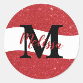 Persoonlijke glitters klassieke ronde sticker (Voorkant)