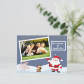 persoonlijke glittery Santa Holiday Kaart (Staand voorkant)