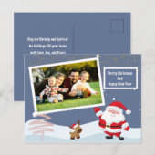 persoonlijke glittery Santa Holiday Kaart (Voorkant / Achterkant)