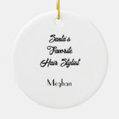 Persoonlijke Gnome Kerst Haarstylist Keramisch Ornament (Achterkant)