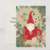 Persoonlijke Gnome Kerstman Plat Kerstkaart (Voorkant / Achterkant)