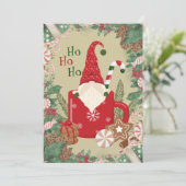 Persoonlijke Gnome Kerstman Plat Kerstkaart (Staand voorkant)