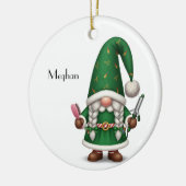 Persoonlijke Gnome Kerstmis voor Kapper Keramisch Ornament (Links)