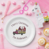 Persoonlijke gnomen Wine Truck Holiday Papieren Bordje (Feest)