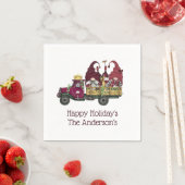 Persoonlijke gnomen Wine Truck Holiday Servet (Insitu)
