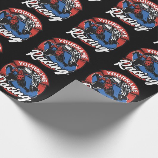 Persoonlijke Go Kart Extreme Racing Karting Race  Cadeaupapier (Hoek)