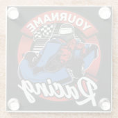 Persoonlijke Go Kart Extreme Racing Karting Race Glazen Onderzetter (Achterkant)