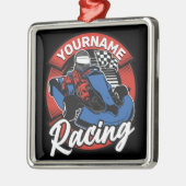 Persoonlijke Go Kart Extreme Racing Karting Race Metalen Ornament (Links)