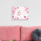 Persoonlijke GODMOEDER Gedicht Roze Bloemen  Canvas Afdruk (Insitu (Woonkamer))