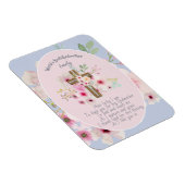 Persoonlijke GODMOEDER Gedicht Roze Bloemen Magneet (Rechterzijde)