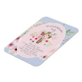 Persoonlijke GODMOEDER Gedicht Roze Bloemen Magneet (Linkerzijde)