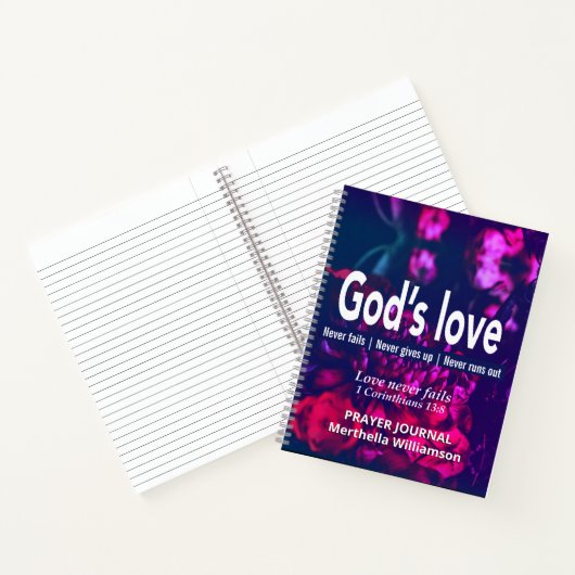 Persoonlijke GOEDEREN LOVE Floral Prayer Diary Notitieboek (Binnen)