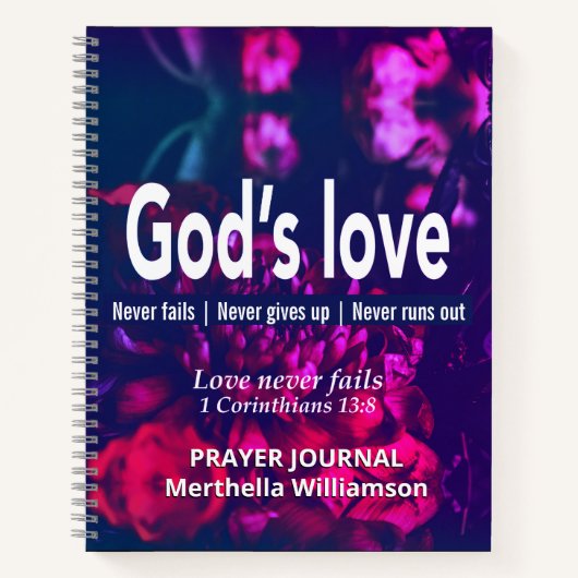 Persoonlijke GOEDEREN LOVE Floral Prayer Diary Notitieboek (Voorkant)